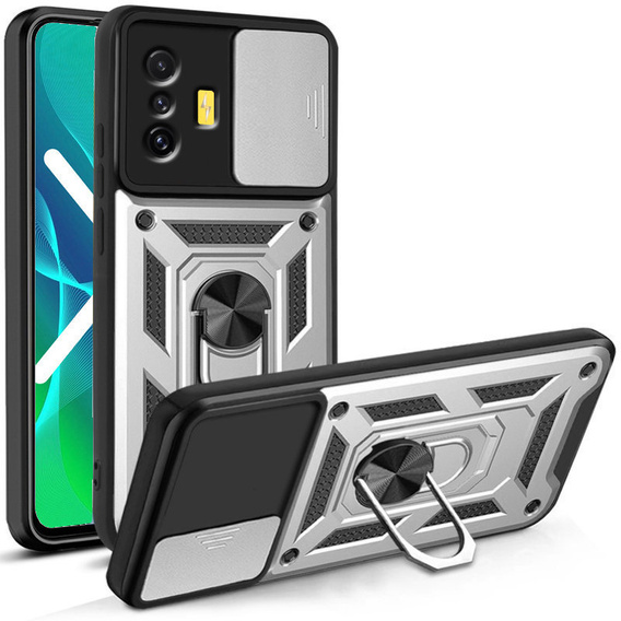 Husă blindată pentru Xiaomi Poco F4 GT, CamShield Slide, de argint