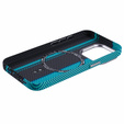 Carcasa pentru iPhone 15 Pro Max, Carbon Fiber MagSafe, negru / albastru