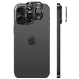 Geam de cameră pentru iPhone 16 Pro / 16 Pro Max, suprapunere din metal negru ERBORD