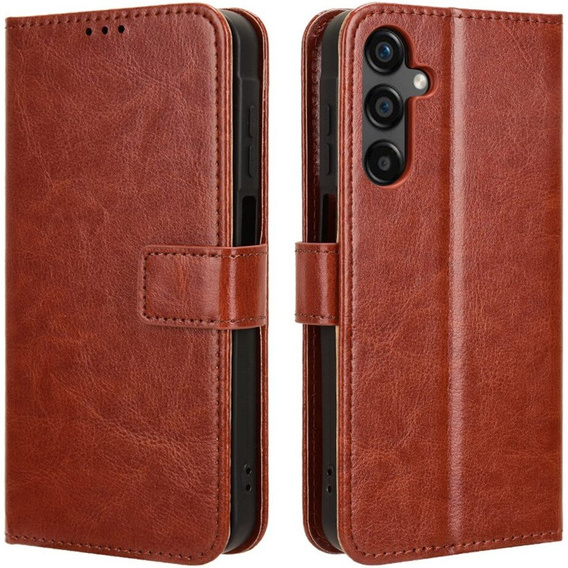 Cu clapetă pentru Samsung Galaxy M55 5G, Crazy Horse Wallet, maro