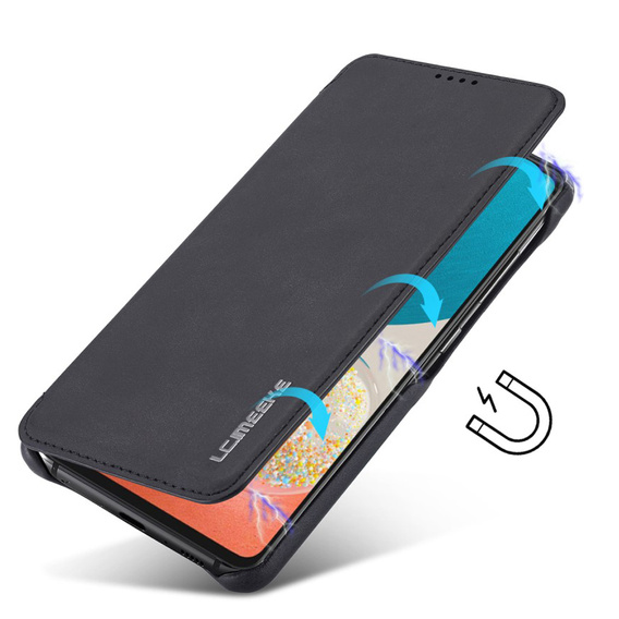 Cu clapetă pentru Samsung Galaxy A53 5G, LC.IMEEKE, negru