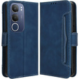 Cu clapetă pentru Vivo Y19s, Card Slot, albastru închis