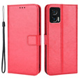 Cu clapetă pentru Motorola Edge 30 Neo 5G, Crazy Horse Wallet, roșu