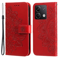 Cu clapetă pentru Xiaomi Redmi Note 13 5G, Mandala, roșu