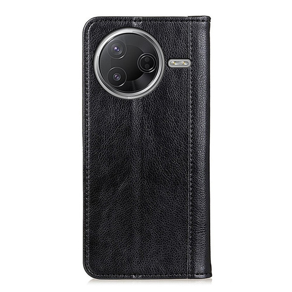 Husa cu clapetă pentru Xiaomi Poco F7 Pro / F7 Ultra, Split Leather, negru
