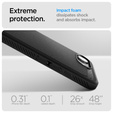 Carcasa Spigen pentru iPhone 16E, Rugged Armor MagSafe, negru + Tempered Glass 9H