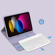 Husă cu tastatură bluetooth iluminată pentru iPad 10.9 2022 (10 gen.), violet