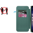 Cu clapetă pentru Samsung Galaxy S25+ Plus, RFID Wallet MagSafe CamShield, verde