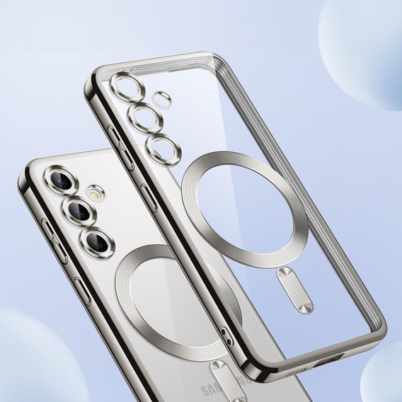 Husă pentru Samsung Galaxy A05s, Electro MagSafe, de argint + Sticlă pentru ecran