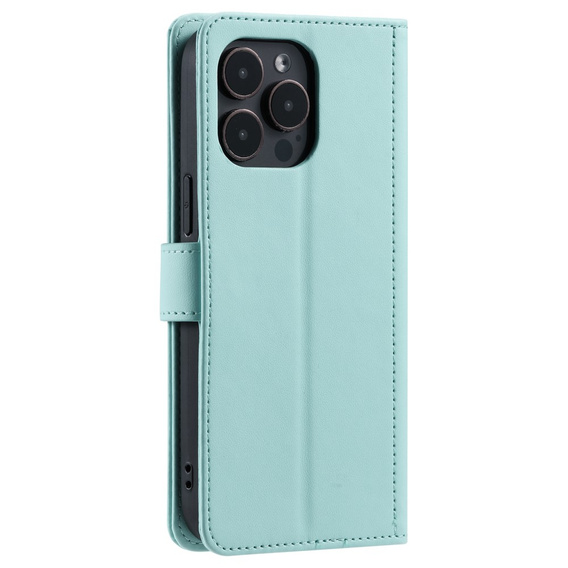 Husă cu clapetă pentru iPhone 16 Pro Max, Rhombus Crossbody Leather, verde