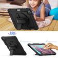 Husa blindată pentru iPad Pro 12.9 2022 / 2021 / 2020 / 2018, carcasă de protecție 360 cu slot pentru stylus, negru