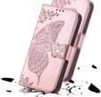 Cu clapetă pentru Realme Note 50, Butterfly, roz rose gold