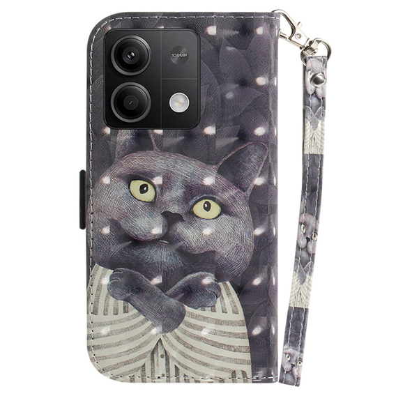 Cu clapetă pentru Xiaomi Redmi Note 13 5G, Wallet, Cat gri