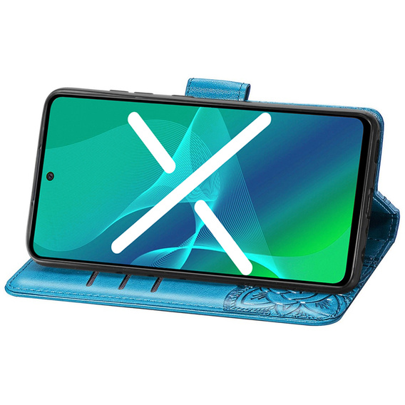 Cu clapetă pentru Realme C51, Butterfly, albastru