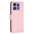 Cu clapetă pentru Motorola Edge 50 Pro 5G, Wallet, BINFEN COLOR, roz