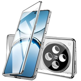 Husa pentru Oppo Find X8 Pro, Magnetic Dual Glass, de argint