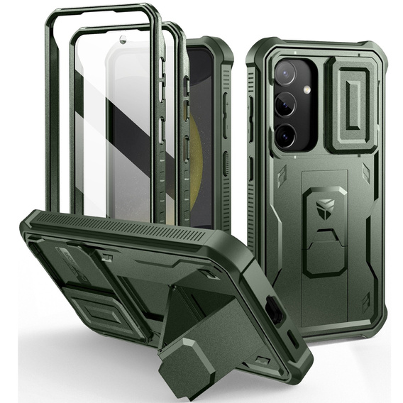 Husă blindată pentru Samsung Galaxy S24, Dexnor Full Body (Two Frames), verde