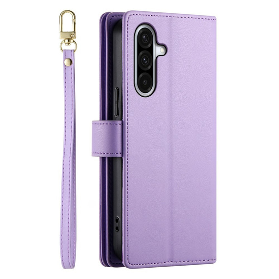 Cu clapetă pentru Samsung Galaxy A56 5G, Wallet Zipper Pocket, violet