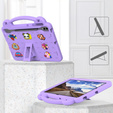 Husă pentru copii pentru Samsung Galaxy Tab S10+ Plus, Cute Patterns, cu suport, violet