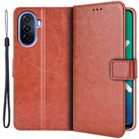 Cu clapetă pentru Huawei Nova Y70 4G, Crazy Horse Wallet, maro