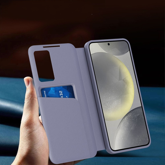 Husă cu clapetă pentru Samsung Galaxy S24 Ultra, Smart View Wallet, violet