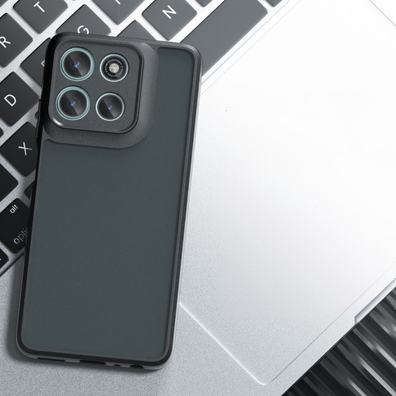 Carcasă pentru Xiaomi Redmi 15 5G / 4G, cu protecție pentru cameră, transparentă cu laturi negre