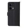 Carcasă cu clapetă pentru Oppo Reno 13 5G, Crossbody Leather Wallet, negru