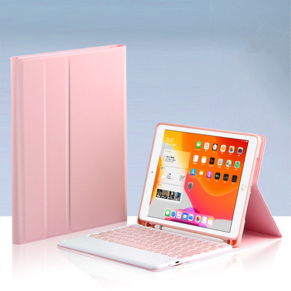 Carcasă + tastatură iPad Pro 11 2021 / 2018, iPad Air 10.9 4 2020 / 5 2022, Pen Slot, roz rose gold
