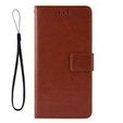 Cu clapetă pentru Xiaomi Poco F6 Pro, Crazy Horse Wallet, maro
