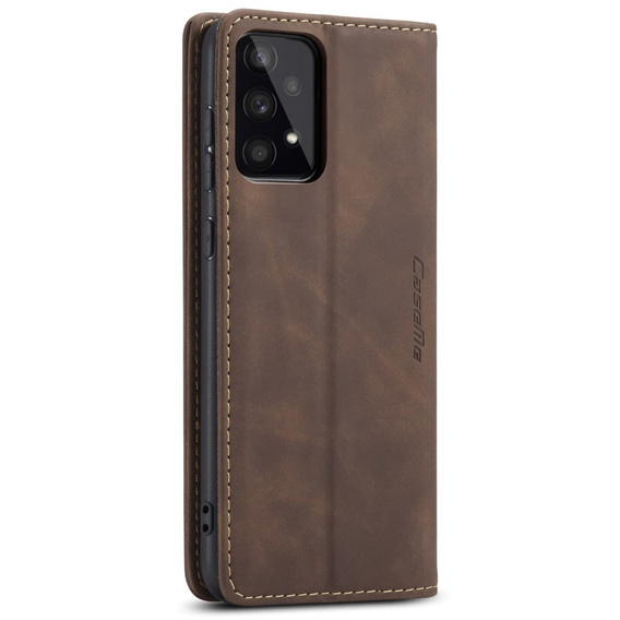 Husa CASEME pentru Samsung Galaxy A53 5G, Leather Wallet Case, cafea