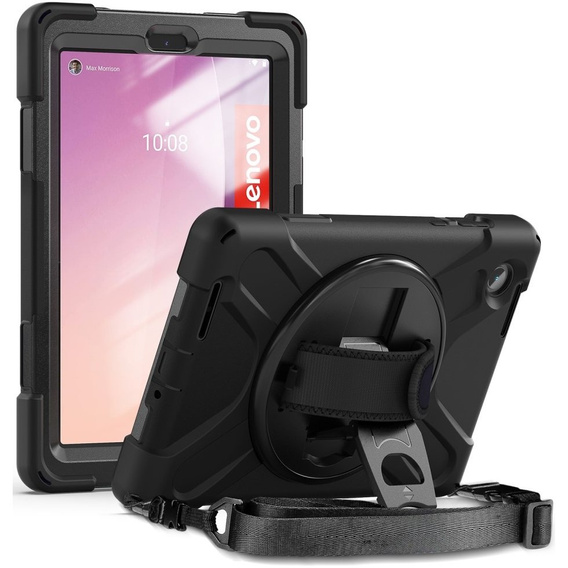 Husă pentru copii pentru Lenovo Tab M8 Gen 4 TB-300FU, blindată cu curea, negru