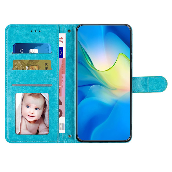 Cu clapetă pentru Oppo A38 4G / Oppo A18 4G, Wallet, BINFEN COLOR, albastru