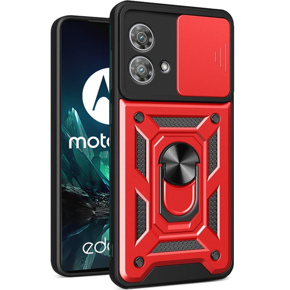 Husă blindată pentru Motorola Edge 40 Neo, CamShield Slide, roșu