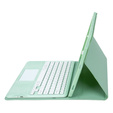 Carcasă + tastatură Samsung Galaxy Tab S9+, Leather Pen Slot TouchPad, verde deschis