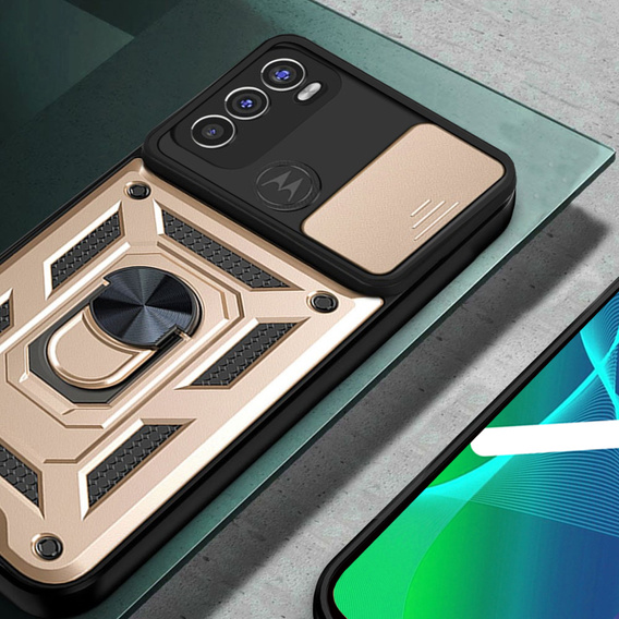 Husă blindată pentru Motorola Moto G60, CamShield Slide, de aur