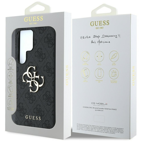 GUESS Huse pentru Samsung Galaxy S25 Ultra, 4G Big Metal Logo, negru