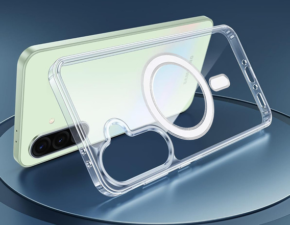 Carcasa pentru Samsung Galaxy A36, Dropproof MagSafe, transparentă + sticlă temperată 9H