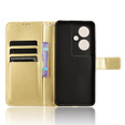 Cu clapetă pentru Oppo Reno 11F 5G, Crazy Horse Wallet, de aur