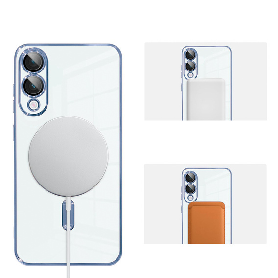 Husă pentru Samsung Galaxy S25 Edge, Electro MagSafe, albastru + Sticlă pentru ecran