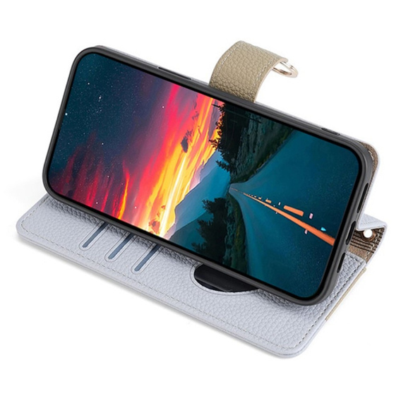 Carcasă flip pentru Motorola Moto G84, Wallet Zipper Pocket, cu oglindă, albastru