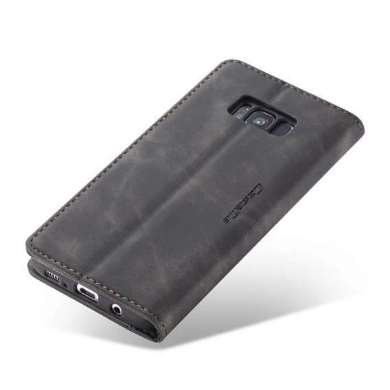 Husa CASEME pentru Samsung Galaxy S8 Plus, Leather Wallet Case, negru