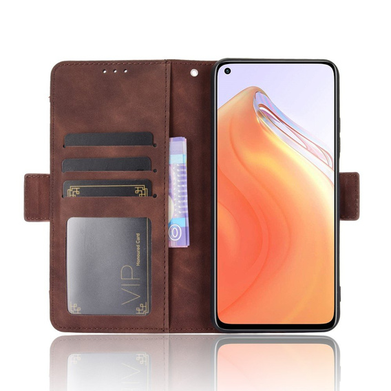 Cu clapetă pentru Xiaomi Mi 10T 5G/10T Pro 5G, Card Slot, maro