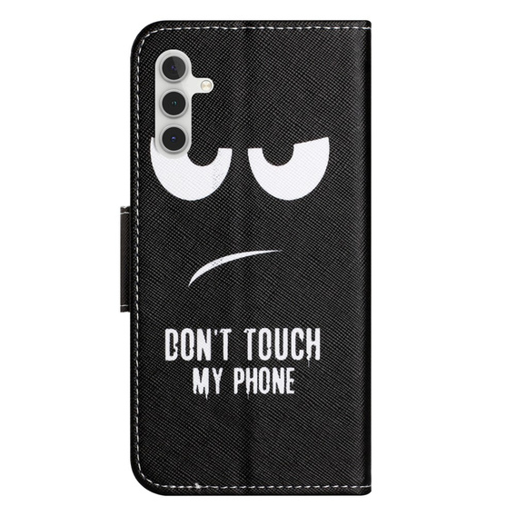 Cu clapetă pentru Samsung Galaxy M15 5G, Wallet, Don't Touch My Phone negru