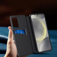 Husă cu clapetă pentru Samsung Galaxy S23 Ultra, Smart View Wallet, negru