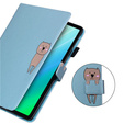 Husă pentru iPad 10.2" 2021/2020/2019 (9/8/7 gen.), cu clapetă, animal, albastru