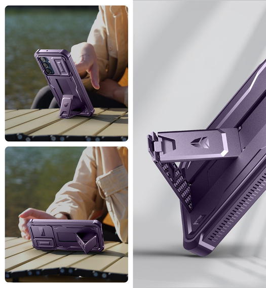 Husă blindată pentru Samsung Galaxy A16, Dexnor Full Body (Two Frames), violet
