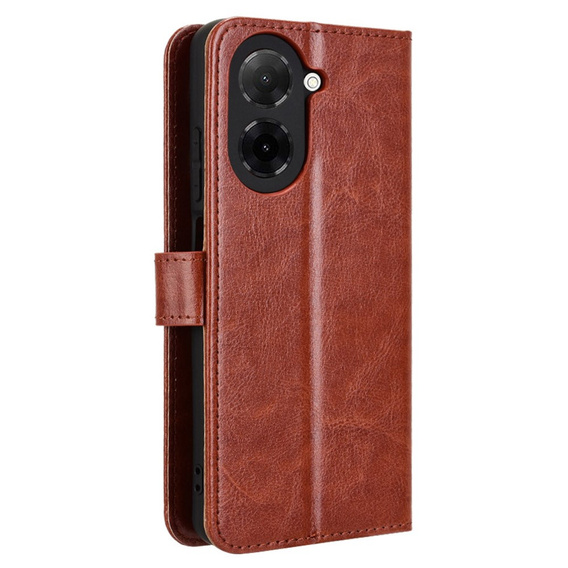 Cu clapetă pentru Xiaomi Redmi A5, Crazy Horse Wallet, maro
