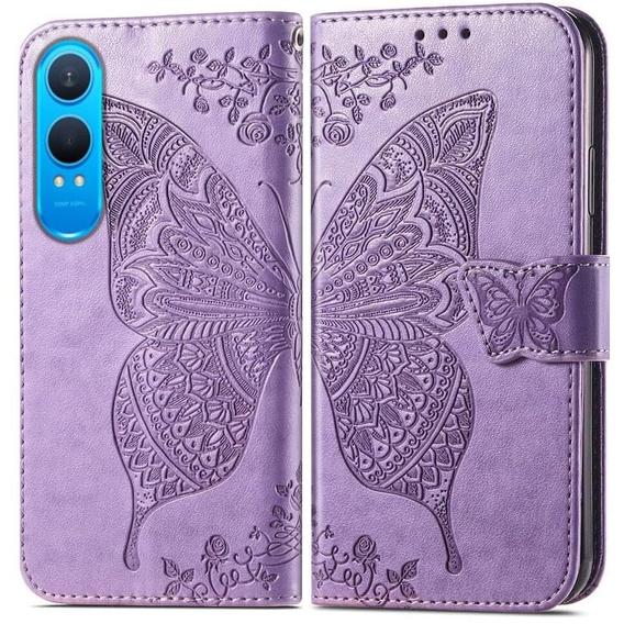 Cu clapetă pentru OnePlus Nord CE4 Lite, Butterfly, violet