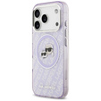 Husă MagSafe cu logo Karl & Choupette Heads IML Glitter Karl Lagerfeld pentru iPhone 17 Pro