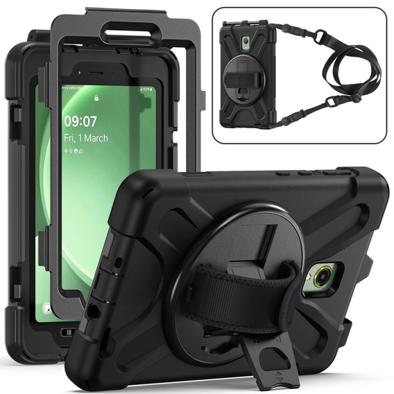 Husa blindată pentru Samsung Galaxy Tab Active 3 T570 / 5 X306B, carcasă de protecție 360 cu slot pentru stylus, negru